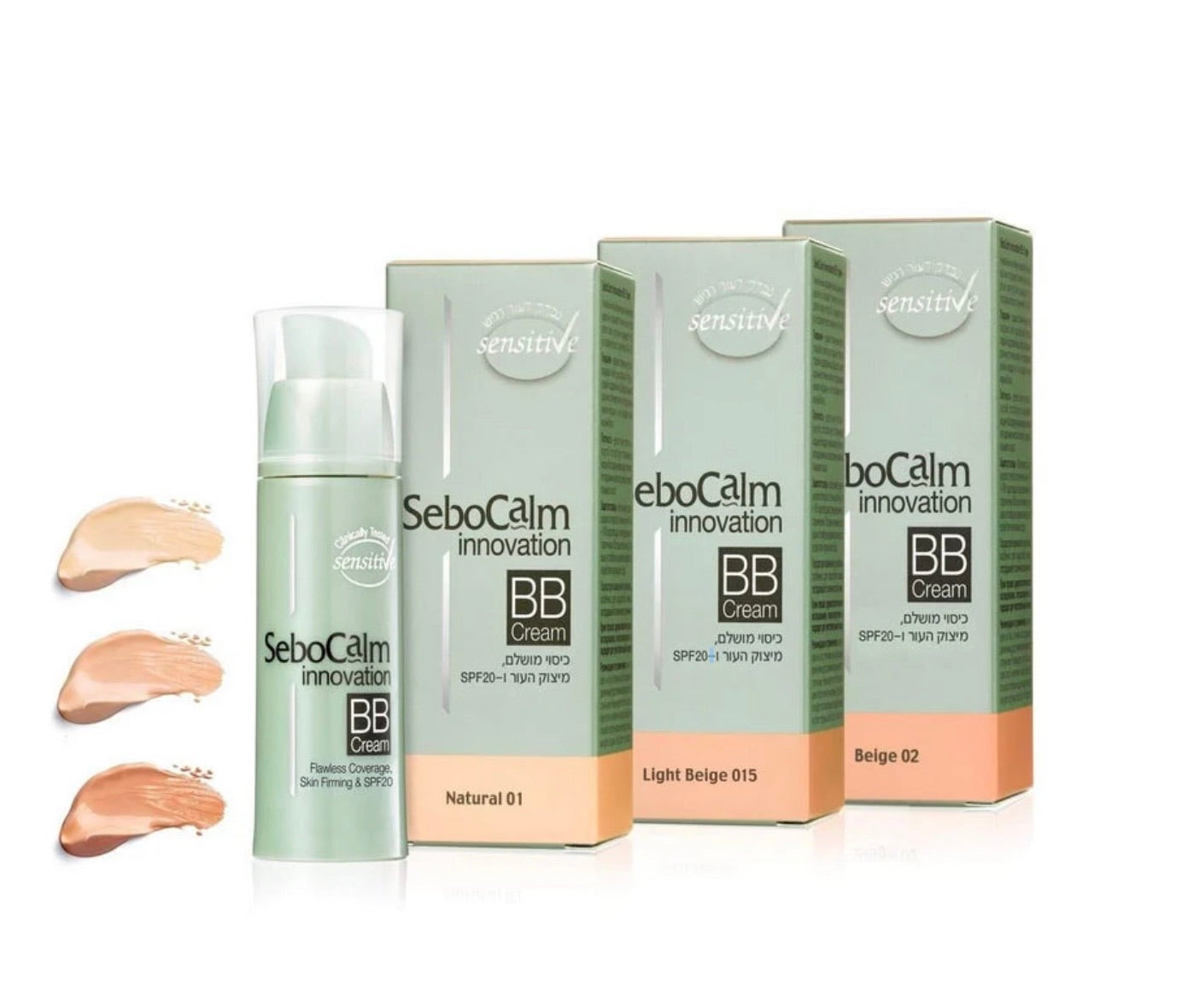 SeboCalm priešraukšlinis maskuojantis BB kremas SPF20, light beige spalva 015