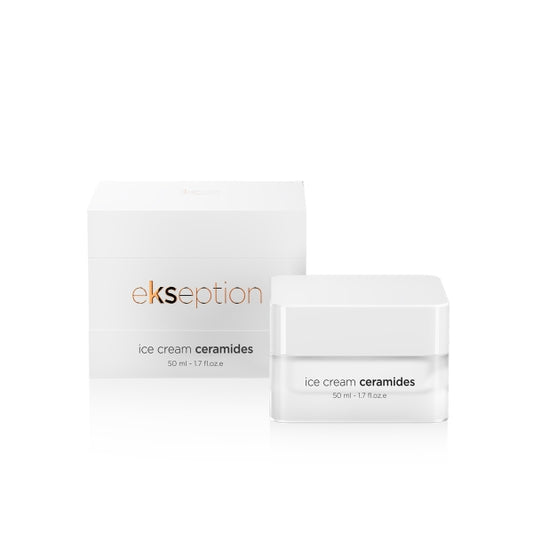 EKSEPTION Drėkinamasis, raminamasis kremas su keramidais ir vitaminu F ICE CREAM CERAMIDES, 50ml